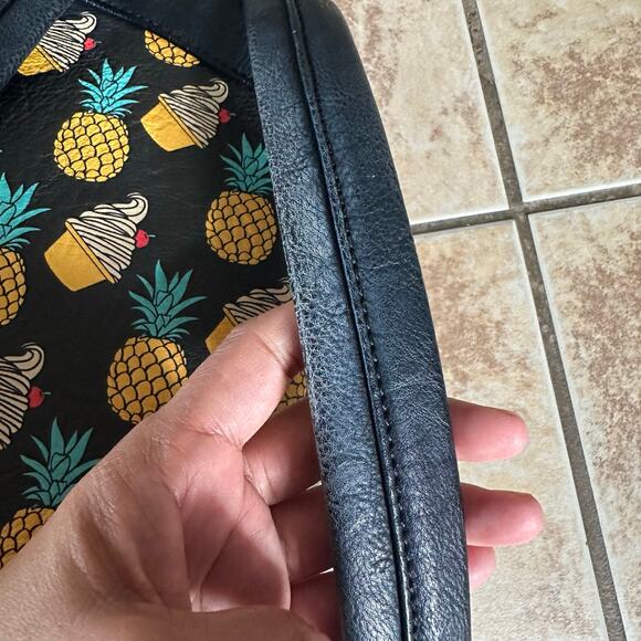 Disney Parks Loungefly Dole Whip Pineapple Swirl Mini Black Backpack Bag **Flaws main image 11